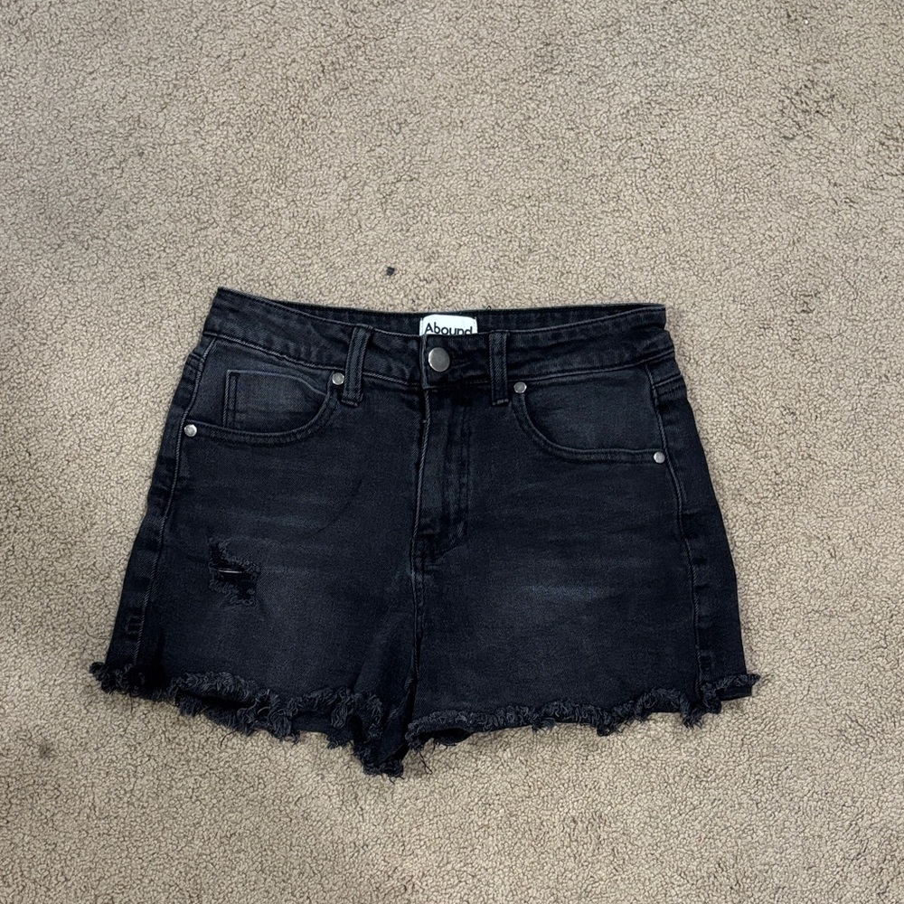 ABOUND Black Distressed Shorts